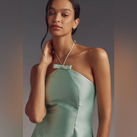 Anthropologie Hutch Bow Halter Slim Mini Dress NWT - Picture 3 of 11